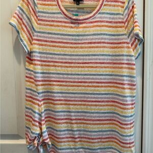 Bobeau Multicolor Striped Knit Top
